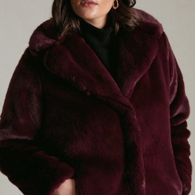 Fluffy women's plus size coat