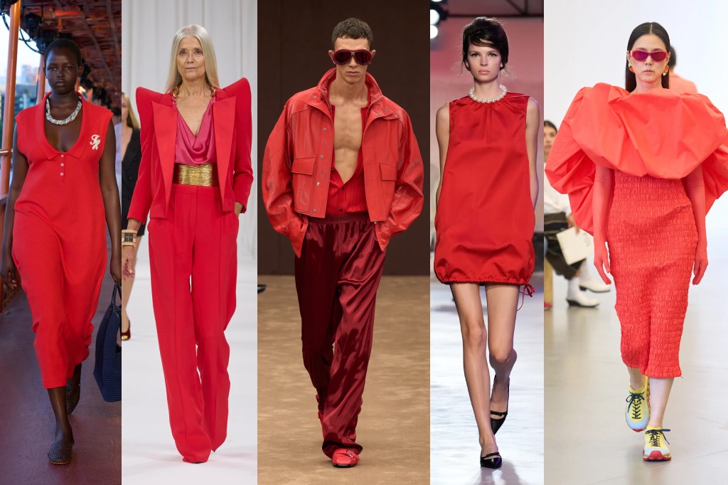 Red SS25 runway looks