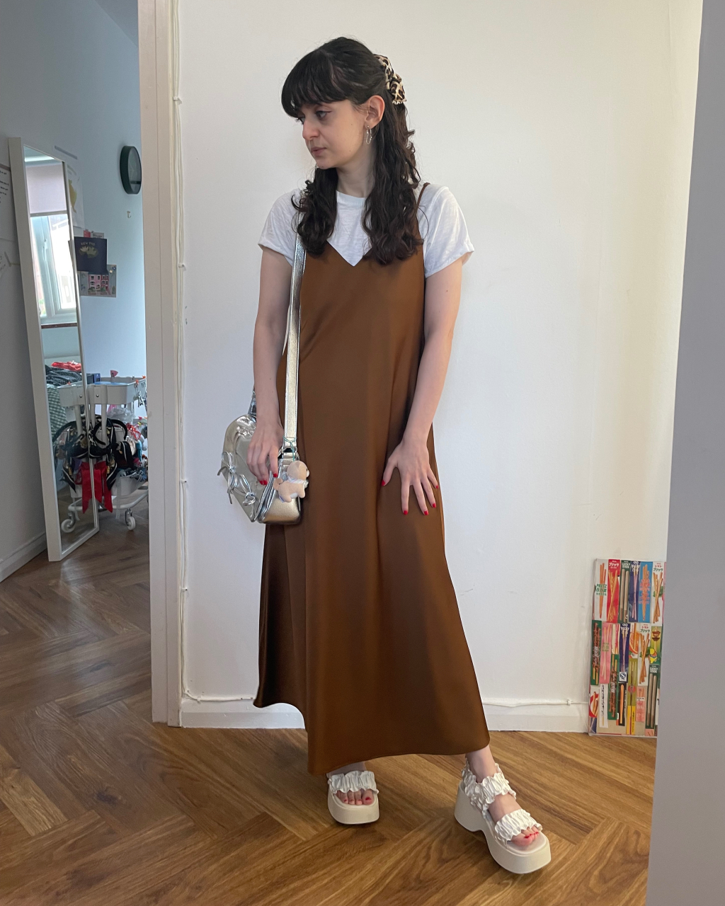 Uniqlo brown slip dress