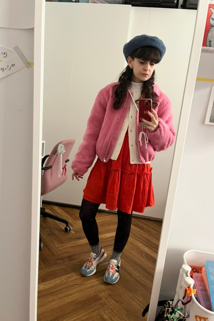 H&M pink bubble hem jacket